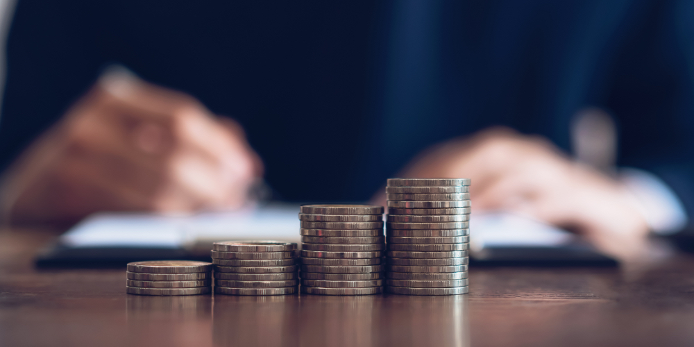 Coins Piled Up in Columns