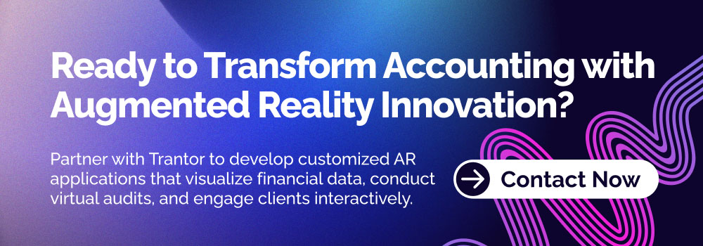 Augmented reality solutions for accounting transformation call to action banner
