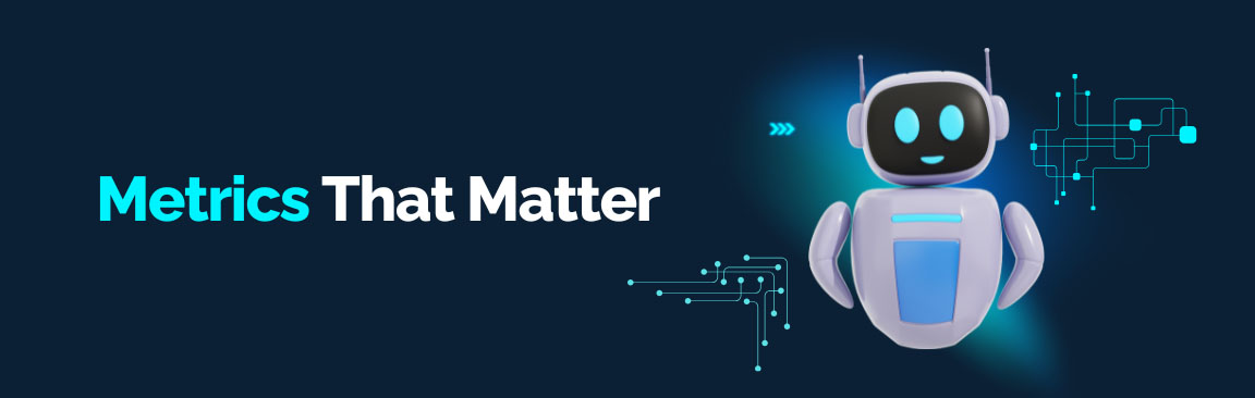 Metrics that matter for enterprise AI agent success with robot illustration
