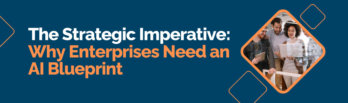 Strategic imperative for enterprises to adopt an AI blueprint with team collaboration on tablet