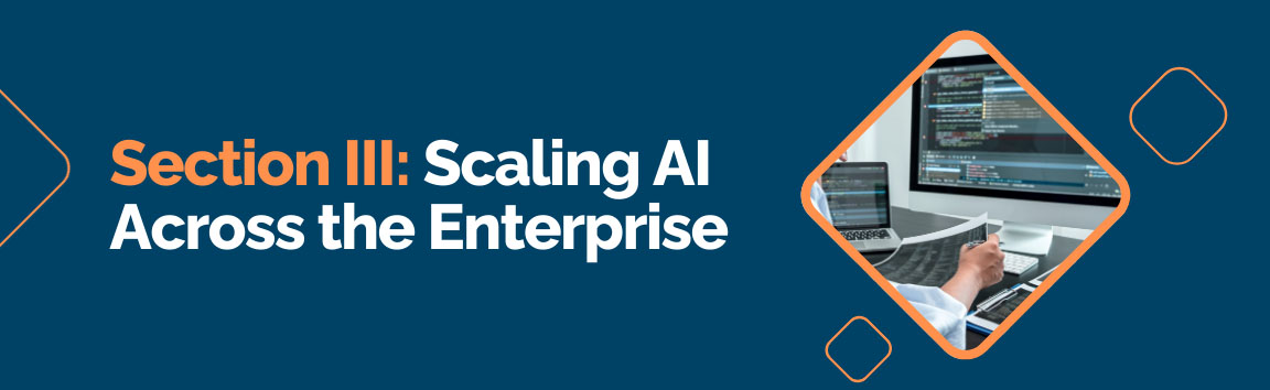 Scaling AI across the enterprise with developer working on multi screen setup