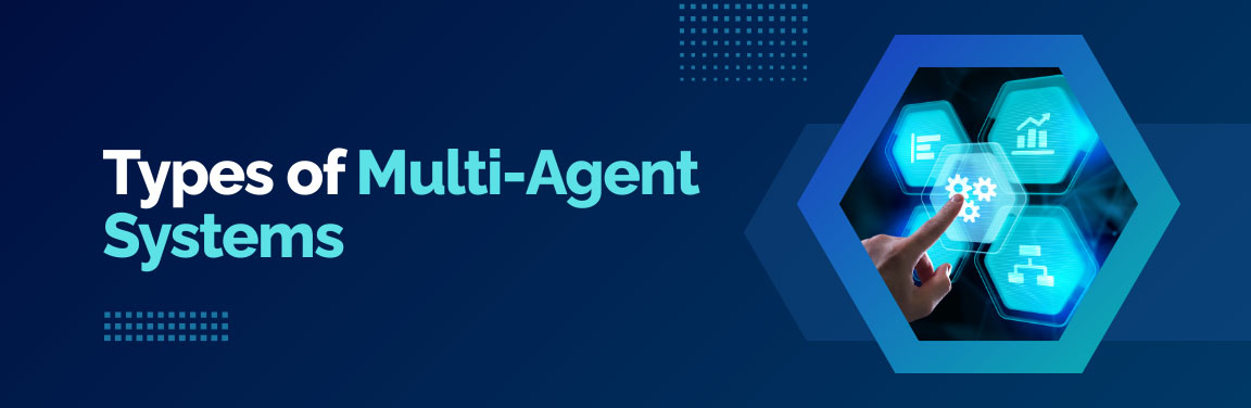 Illustration showing different types of multi-agent systems used in real-world applications.
