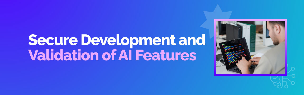 Model-level security and integrity in AI systems with programmer working on secure AI code.