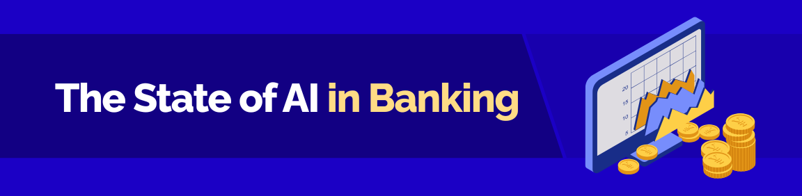 The state of AI in banking showing financial analytics dashboard and growth trends