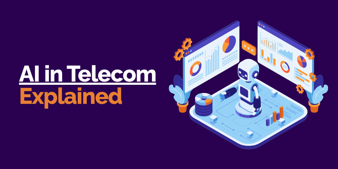 AI in telecom explained with intelligent network analytics dashboards and AI automation system