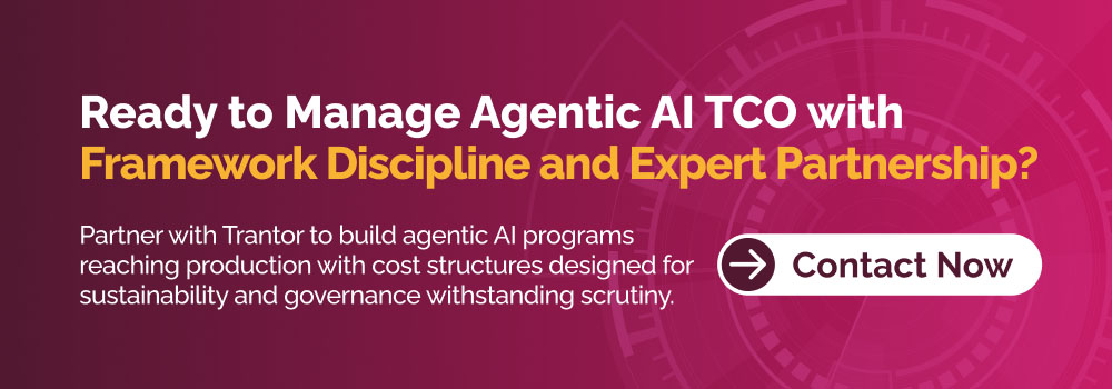 Agentic AI total cost of ownership banner highlighting enterprise AI budgeting strategy and cost optimization