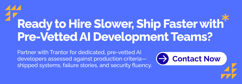 Hire pre-vetted AI development teams with proven production experience, security expertise and rapid delivery capabilities