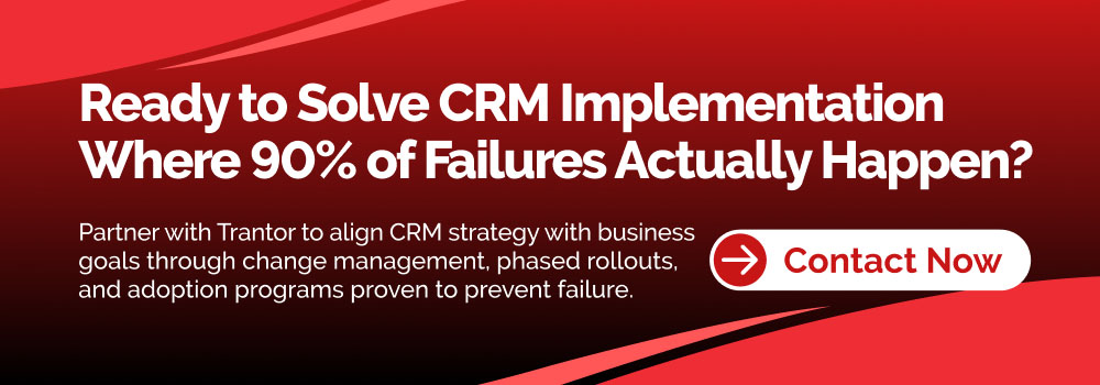 CRM implementation consulting services focused on change management, user adoption and successful enterprise CRM deployment