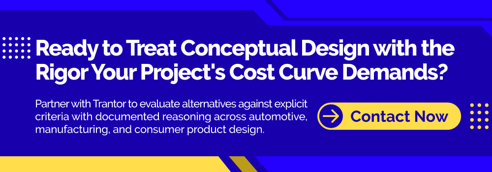 Conceptual design engineering consulting for product development, feasibility analysis and cost-effective engineering solutions